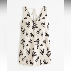 A&F Embroidered Linen-Blend Mini Dress